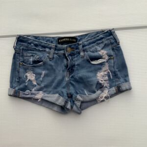 Express Jeans Women's Ripped Denim Shorts Blue Size 0 Casual Summer